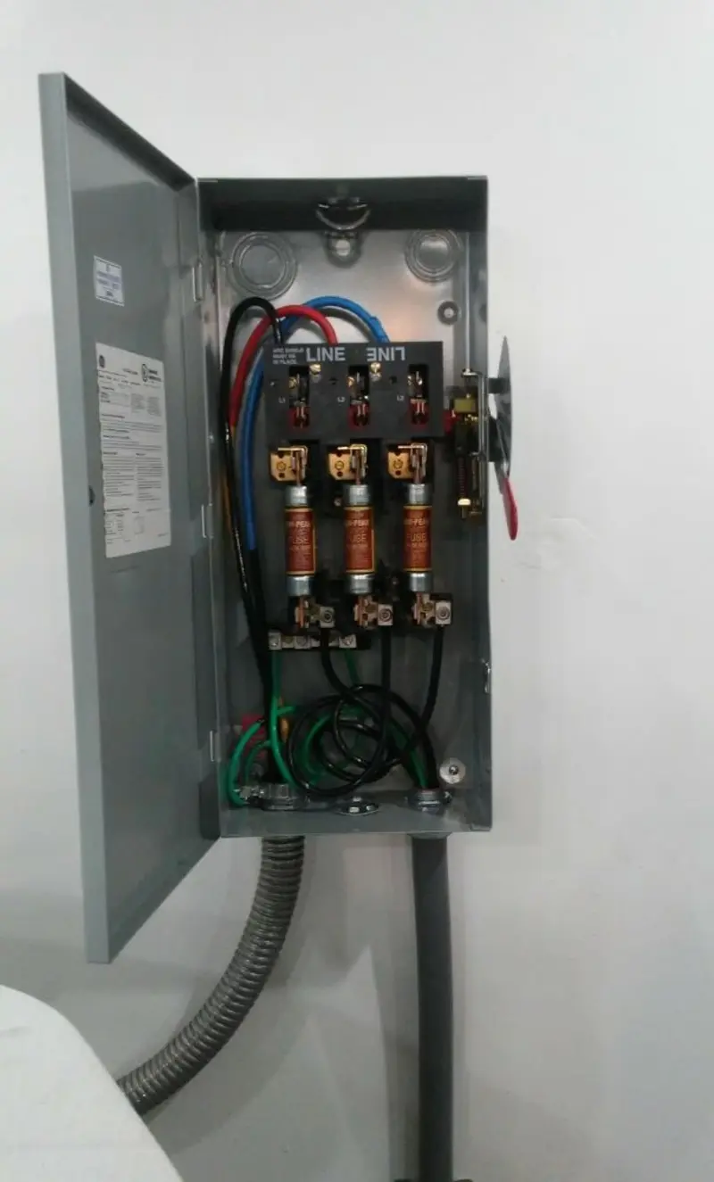 Three-phase disconnect switch installed for Electrical Wiring & Rewiring in Seabrook